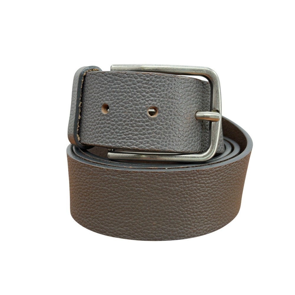 Nordstrom Dress Belt Mens SZ 42 Grey Italy Leather Pebbled Classic Formal Office
